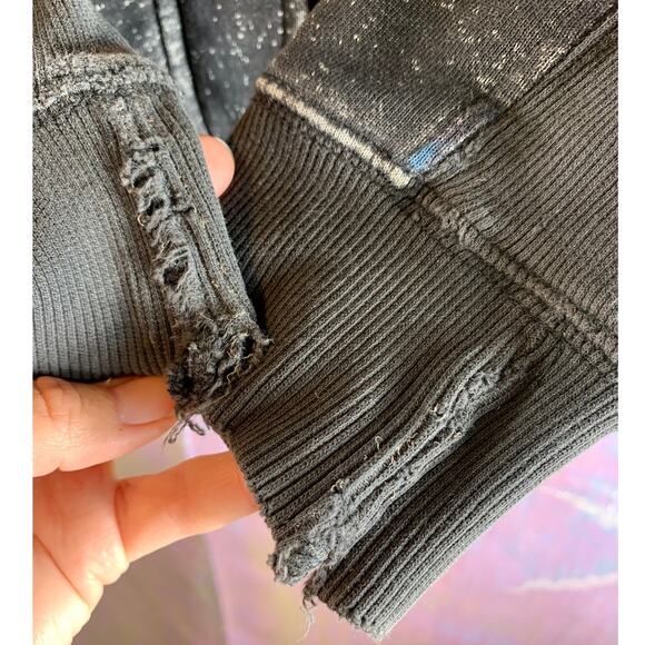 Fox Racing Button Up Hooded Sweatshirt Womens L Charcoal Grey Sport Distressed - Picture 9 of 12